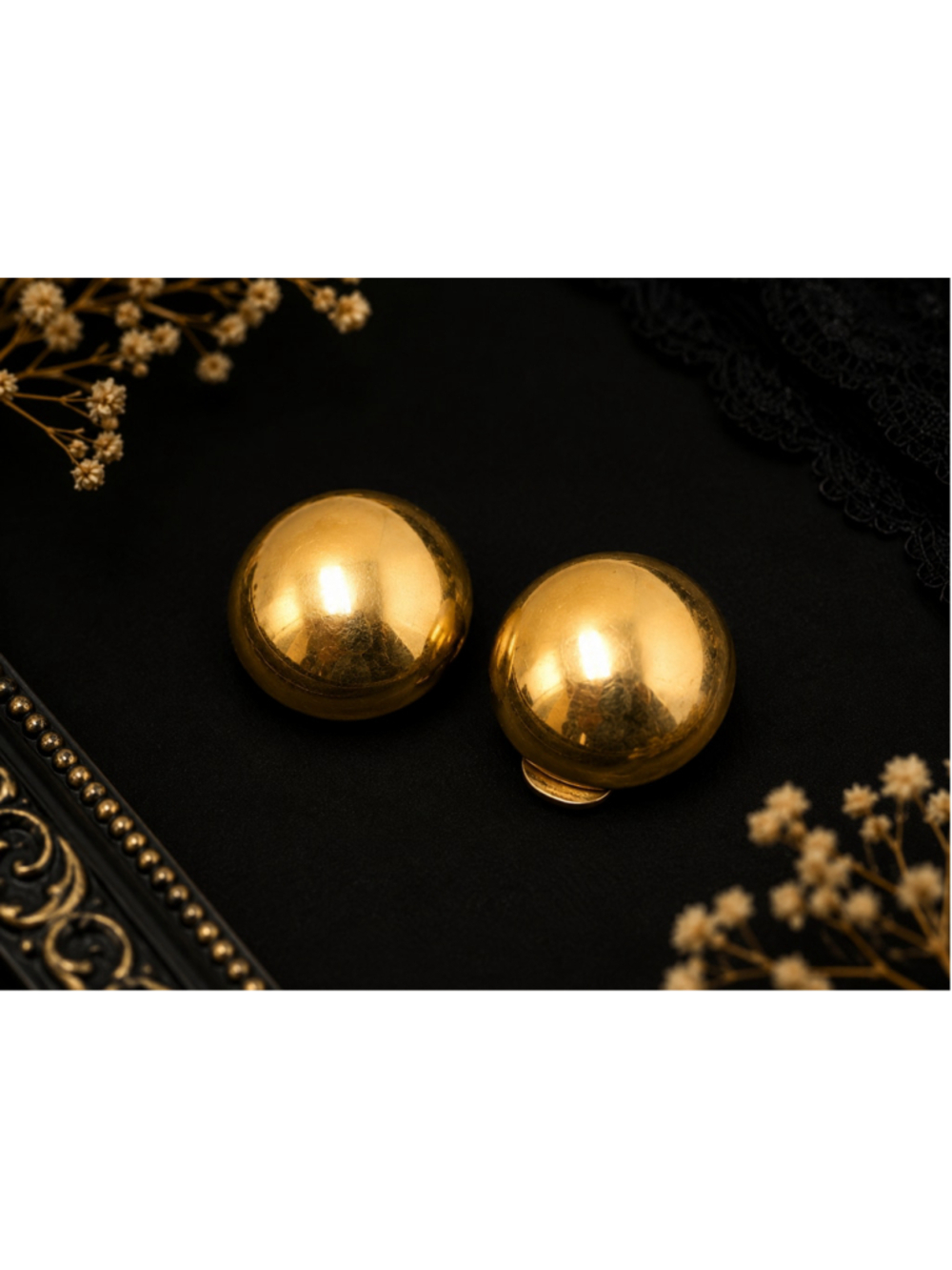 Vintage Coro Gold Tone Dome Clip-On Earrings | Classic Minimalist Statement